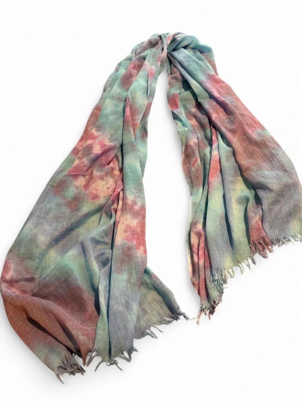 Lightweight Tie-Dye Pastel Scarf - Multicolor